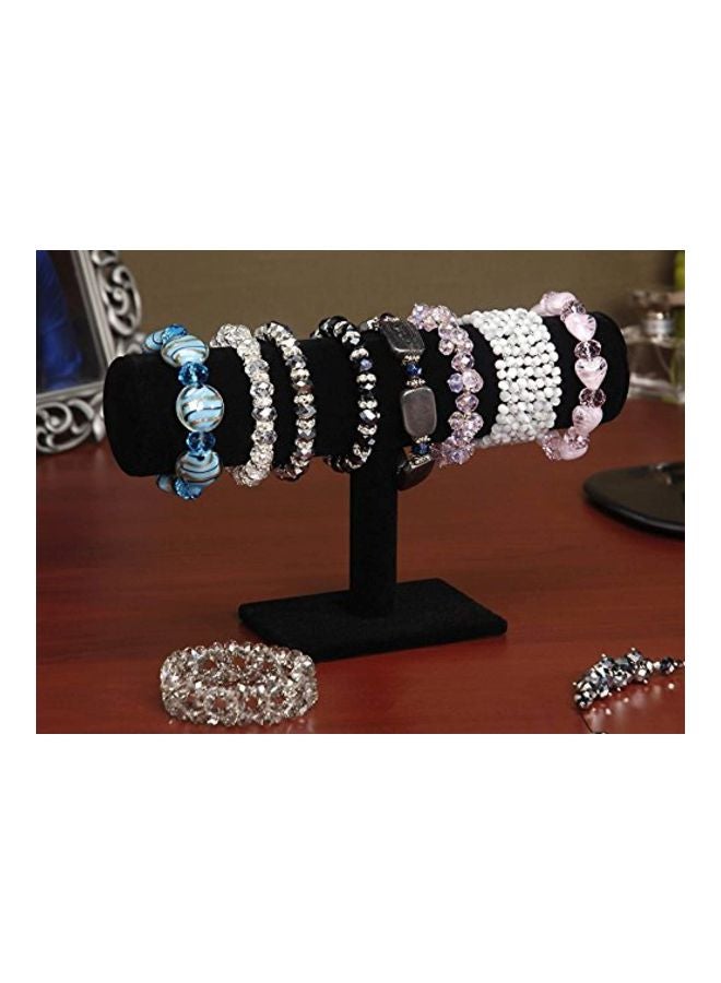 داريس حامل مجوهرات بلوح أحادي أسود مخملي 2x9.2x5.5بوصة - Image 2