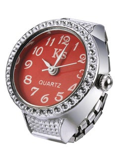 KS unisex Unisex's Elastic Alloy Analog Finger Ring Watch - 20 mm - Silver  - Image 1