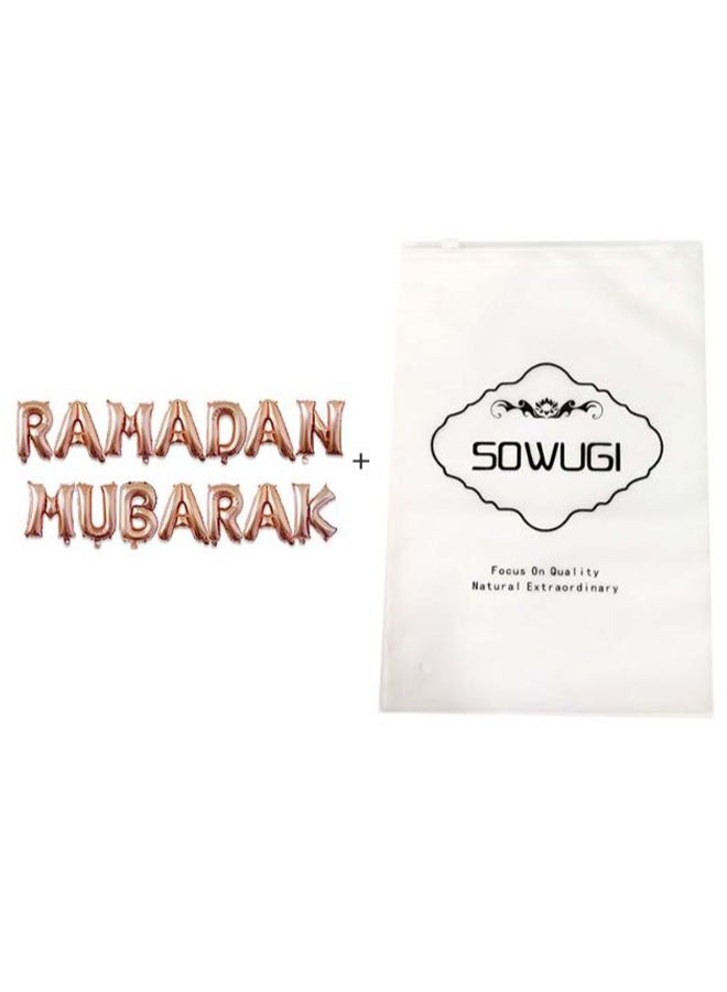 صوجي طقم بالونات للزينة بتصميم عبارة "Ramadan Mubarak" 16بوصة - Image 2