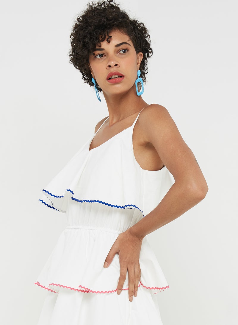 Iconic Summer Shimmer Striped Maxi Dress White - Image 3