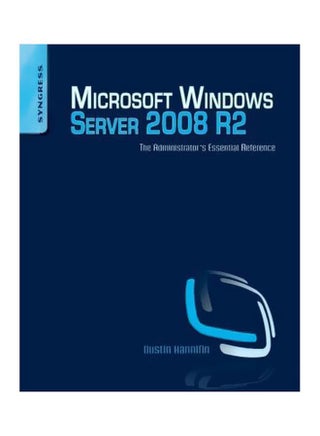 Microsoft Windows Server 2008 R2: The Administrator's Reference Paperback English by Dustin Hannifin - 40441 - v1560681537/N26840115A_1