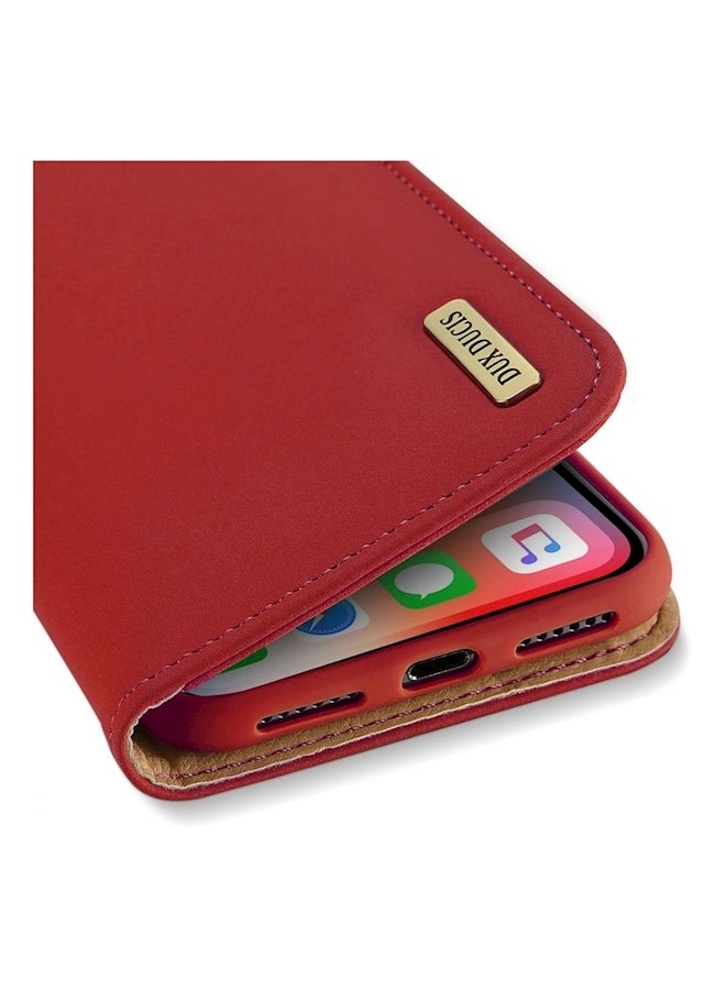 Flip Case Cover For Apple iPhone XS/X Red  - Image 3