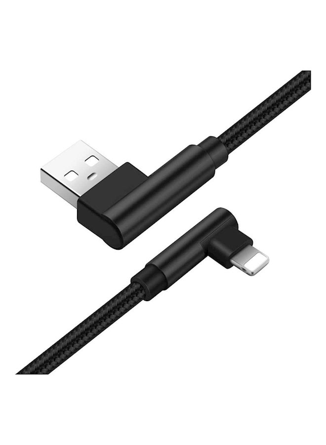 90 Degree USB 2.0 To USB C Data Sync Charging Cable Black - Image 4