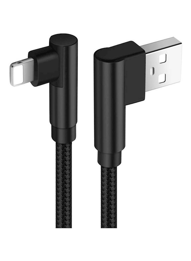 90 Degree USB 2.0 To USB C Data Sync Charging Cable Black - Image 3