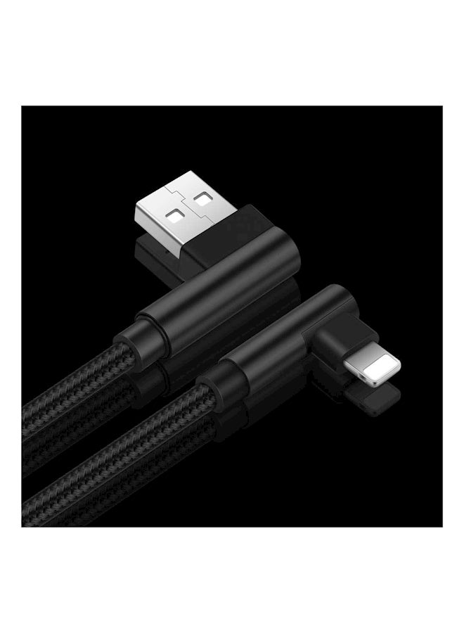 90 Degree USB 2.0 To USB C Data Sync Charging Cable Black - Image 5