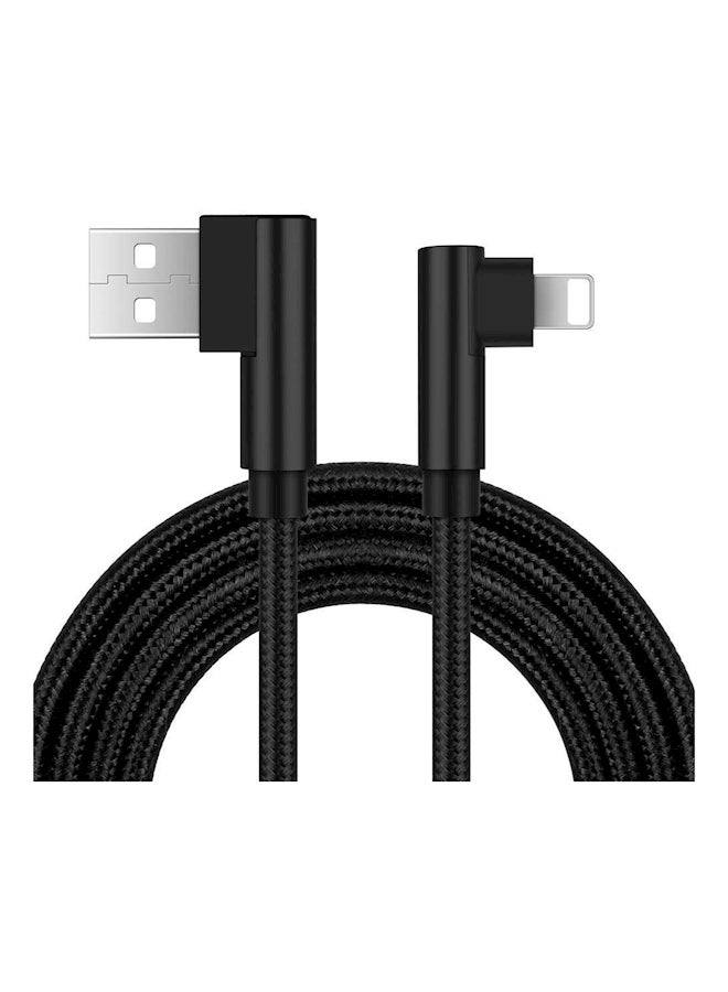 90 Degree USB 2.0 To USB C Data Sync Charging Cable Black - Image 2