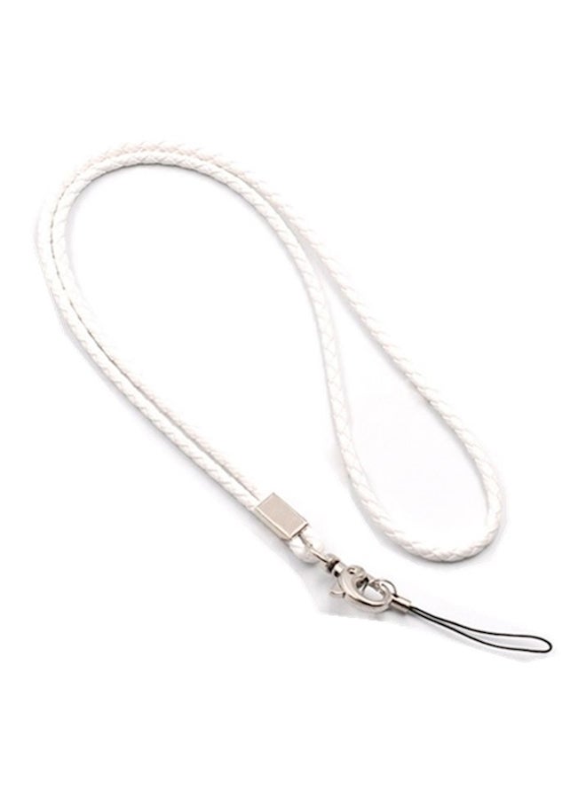 Generic - Hand Wrist Lanyard Strap Braided Case Cover For Camera/Purse/Keychain/Ipod/Psp/Wii/Usb Drives White - Image 1