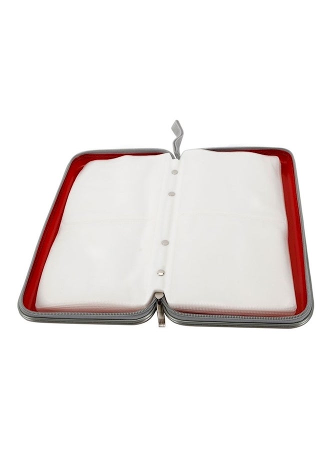 80-Disc Portable CD Holder Case Bag Red/Silver 