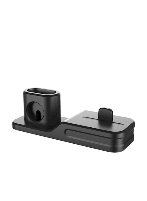3-In-1 Charging Dock Holder For Apple iPhone X/8/7/6 Black
