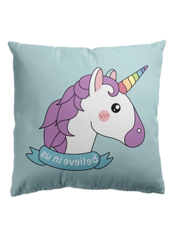 Animal Printed Cushion Cover Blue/White/Purple 45x45cm