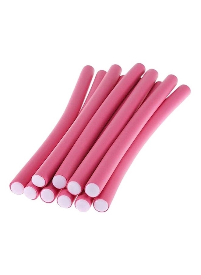 10-Piece Curling Hair Roller Rod Pink - Image 1