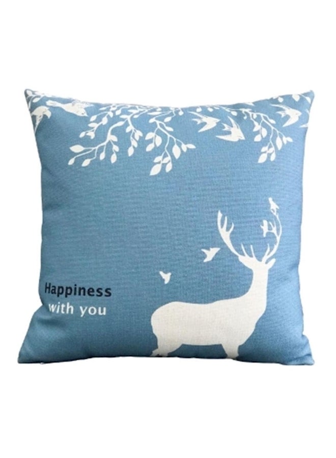 Printed Cushion Cover combination Blue/White/Black 45x45cm