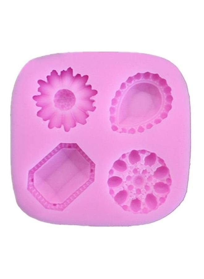 Silicone Waffle Shaped Mould Pink - Image 1