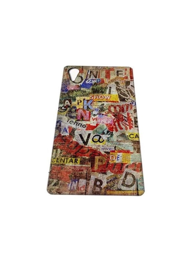 Generic - Sony Xperia Z2 TPU Silicone Case with Old Torn News Paper Grunge Textu Design Multi Color - Image 1