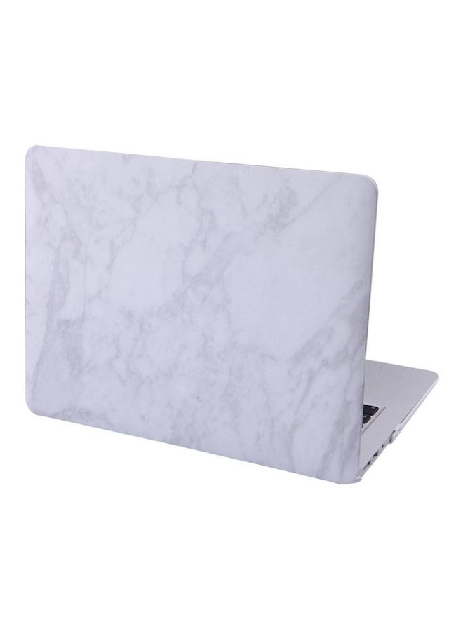 Marble Pattern Hard Case With Keyboard Cover For Apple MacBook Air 13-Inch White/Grey  - Image 2