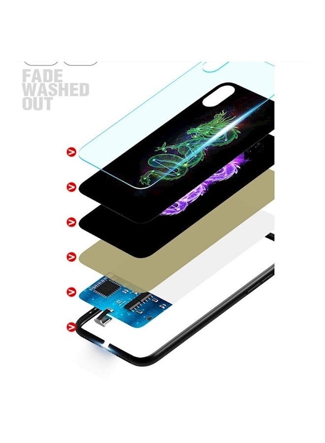 Generic Unique Apple iPhone Xs Case For Voice-Activated Flash Luminous Glass Cover Personality S Smart Flash Cover Anti Fall Shockproof Full Protective Sleeve Black  - Image 3