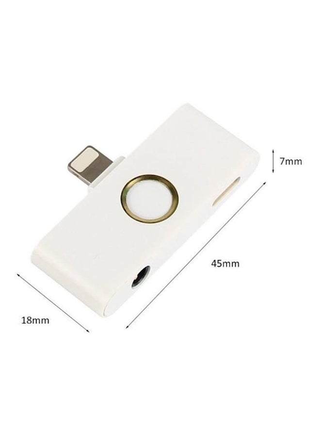 Generic - Headphone Adapter For Apple iPhone X White/Gold - Image 1