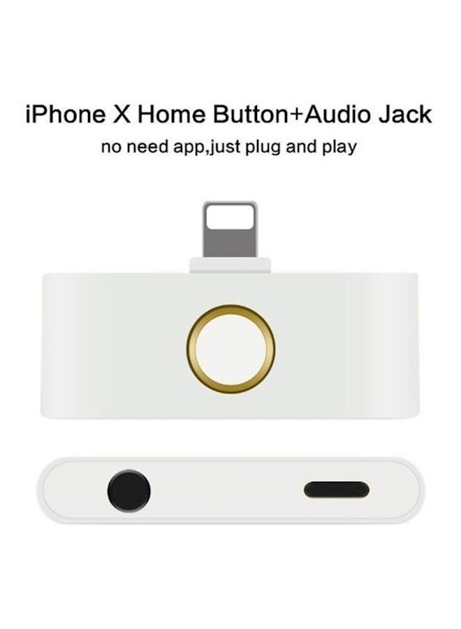 Generic - Headphone Adapter For Apple iPhone X White/Gold - Image 1