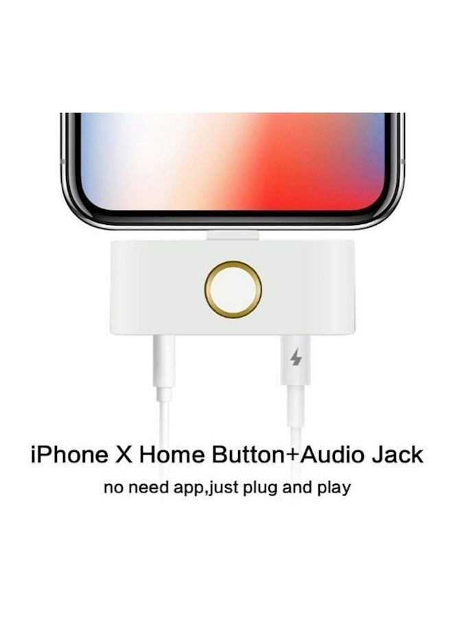 Generic - Headphone Adapter For Apple iPhone X White/Gold - Image 1
