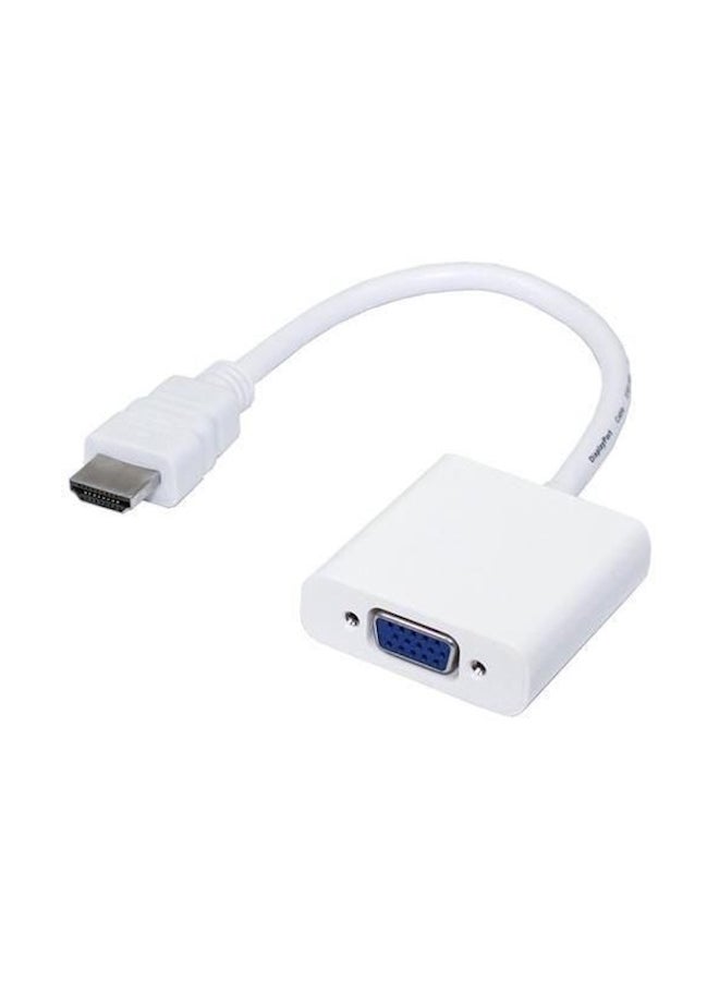 Generic - Hdmi To Vga Converter Adapter Cable 1080P Male To Female For Pc Dvd Hdtv And Laptop White - Image 1