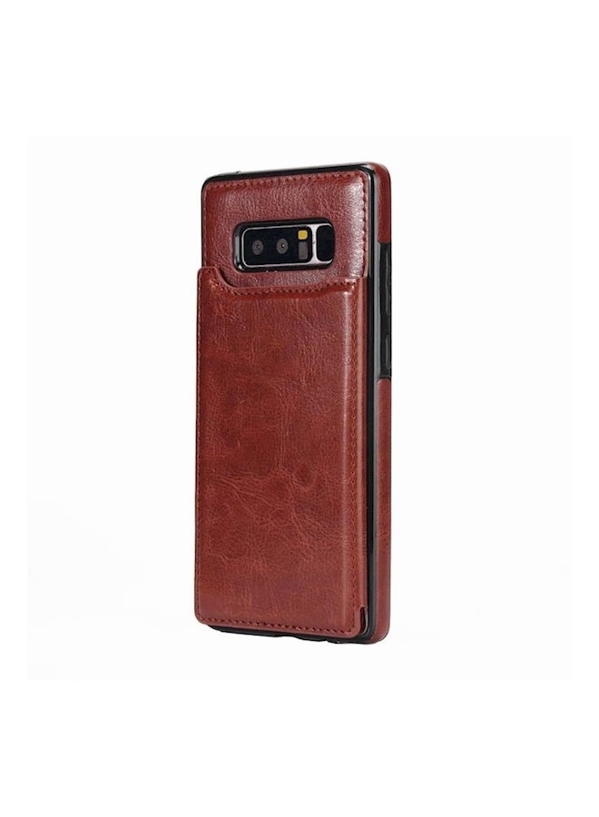Wallet Case With Card Holder For Samsung  Note 8 Brown