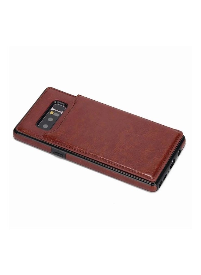 Wallet Case With Card Holder For Samsung  Note 8 Brown