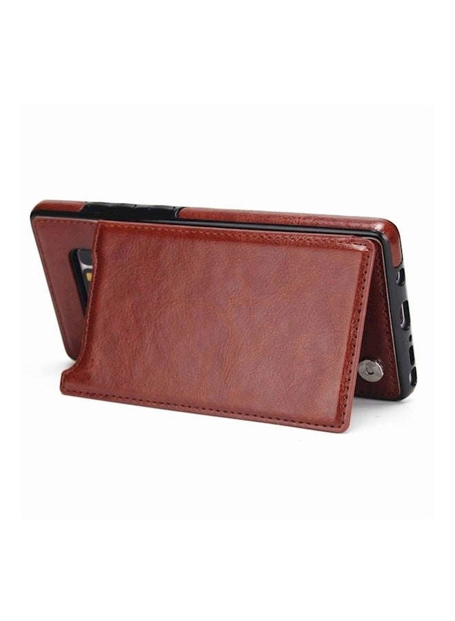 Wallet Case With Card Holder For Samsung  Note 8 Brown