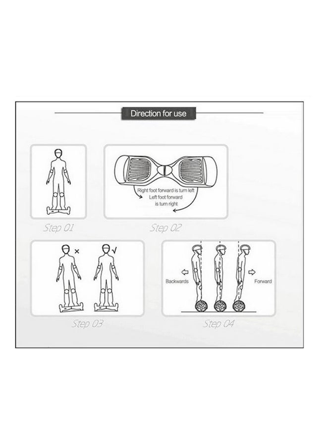 Hoverboard LED Self Balancing Scooter With Protective Belt White 6.5inch  - Image 1