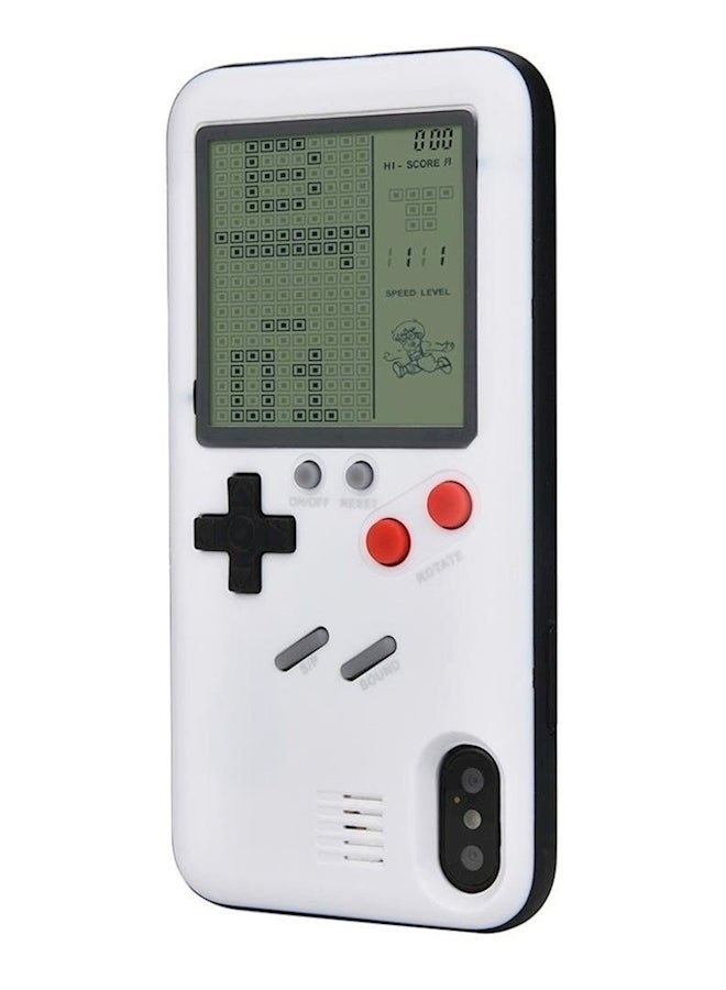 Protective Case Cover With Tetris Game For Apple iPhone X White/Black