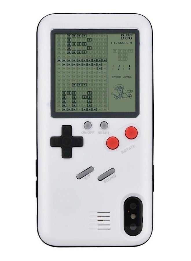 Protective Case Cover With Tetris Game For Apple iPhone X White/Black