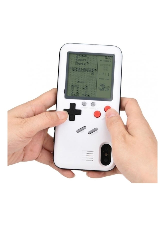 Protective Case Cover With Tetris Game For Apple iPhone X White/Black