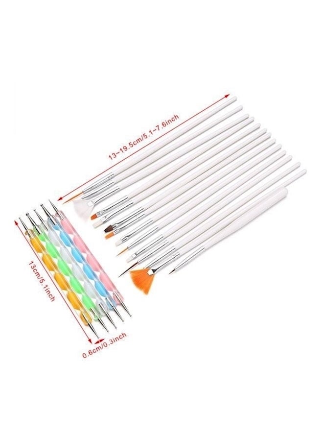 20 -Piece Painting Detailing Brushes And Dotting Pen Dotter Tool Kit Set Multicolour - Image 2