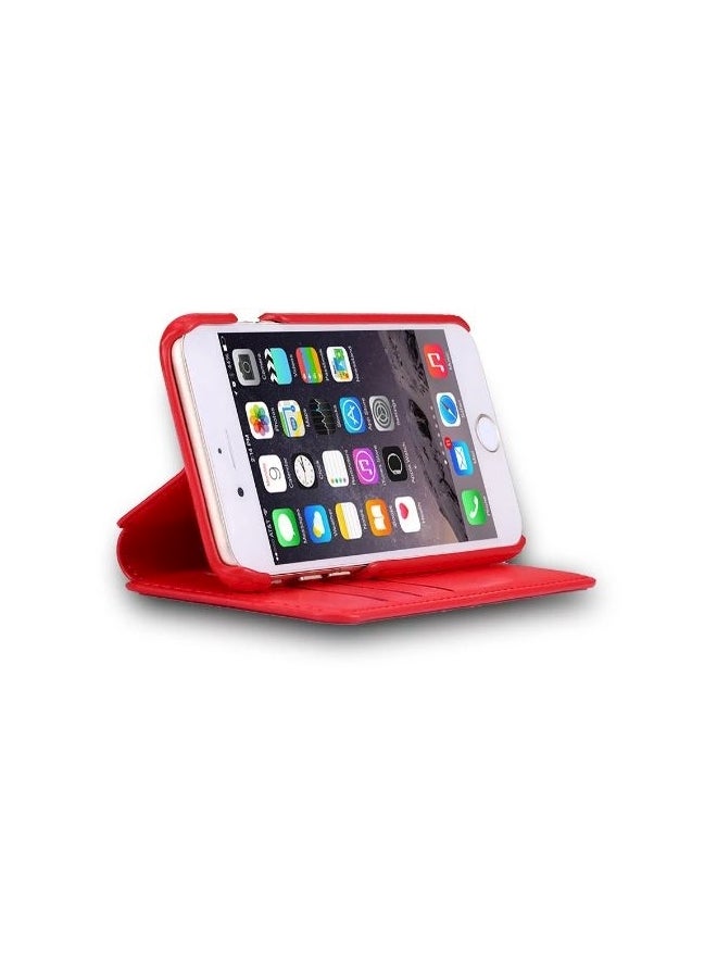 PU Leather Case For Apple iPhone6s Case Flip Stand Wallet Phone Shell Back Cover With Card Holder Red  - Image 3