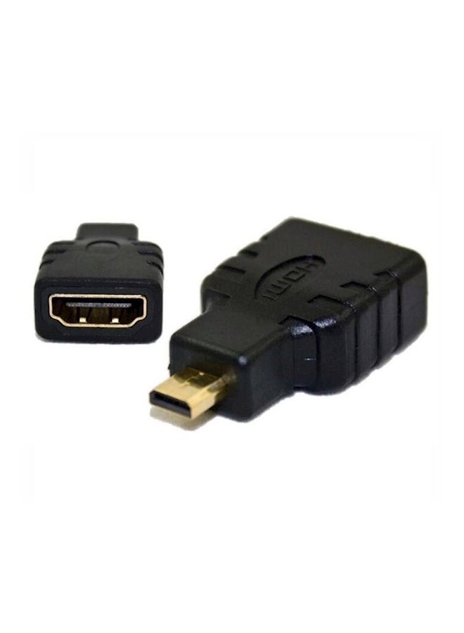 محول من HDMI أنثى إلى Micro HDMI Type D ذكر أسود