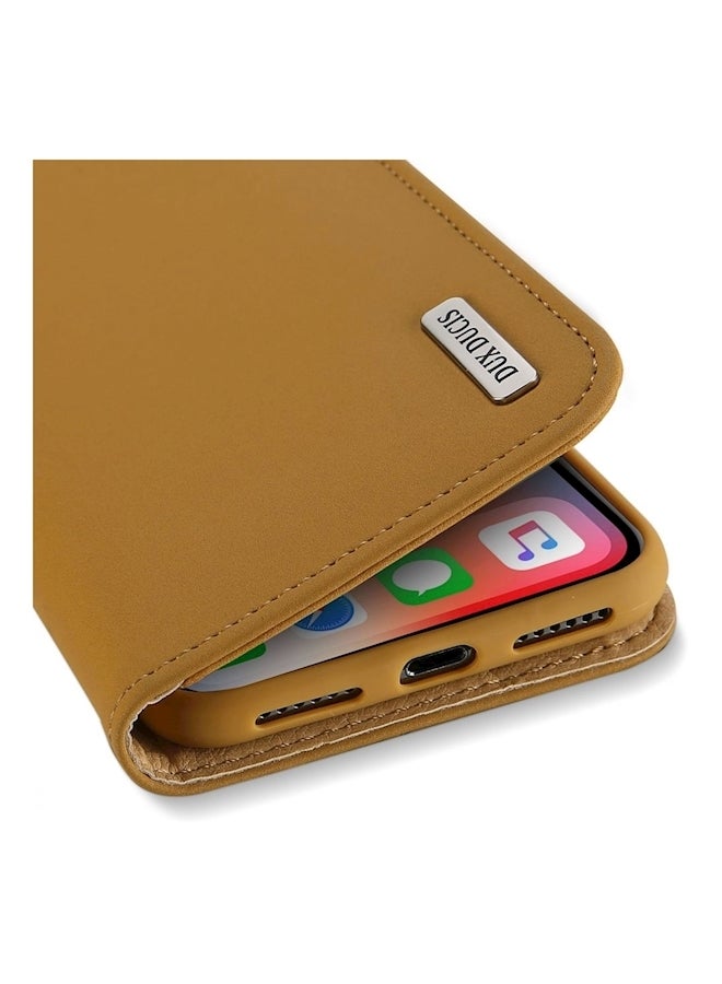 Flip Case Cover For Apple iPhone X/Xs Yellow  - Image 2