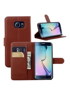 PU Leather Case Cover For Samsung S6 Edge Brown