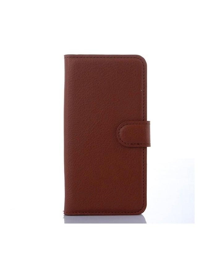 Generic - PU Leather Case Cover For Samsung S6 Edge Brown - Image 1