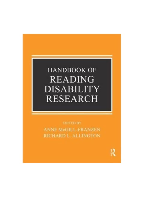 Handbook Of Reading Disability Research paperback english - 19-Mar-08