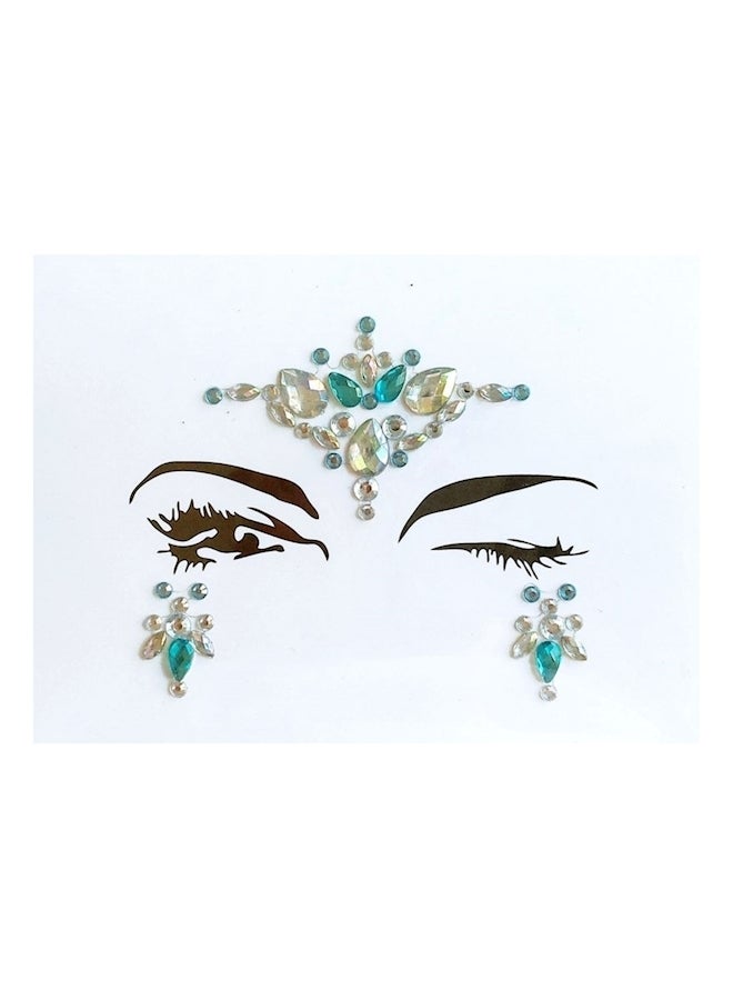 ملصقات للوجه من أحجار الراين متعدد الألوان