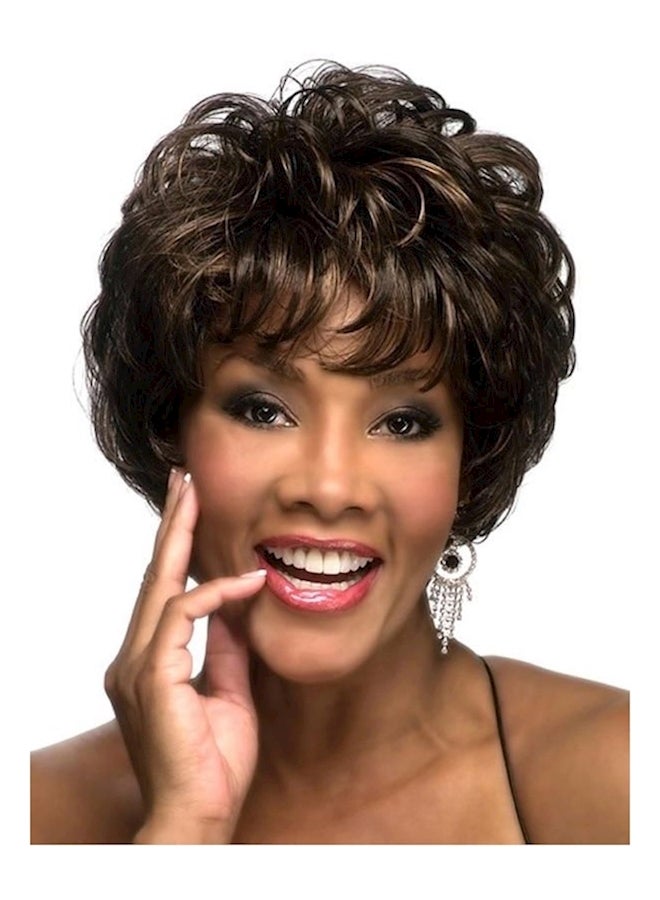 Short Curly Hair Wig Brown - Image 1