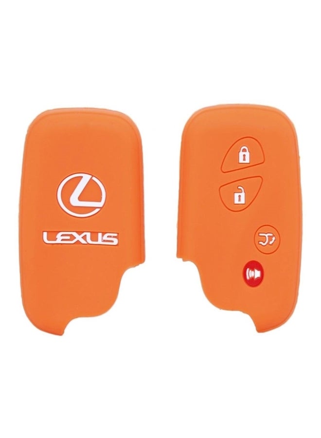 2-Piece Car Key Cover For Lexus LS 4 Orange - Image 1