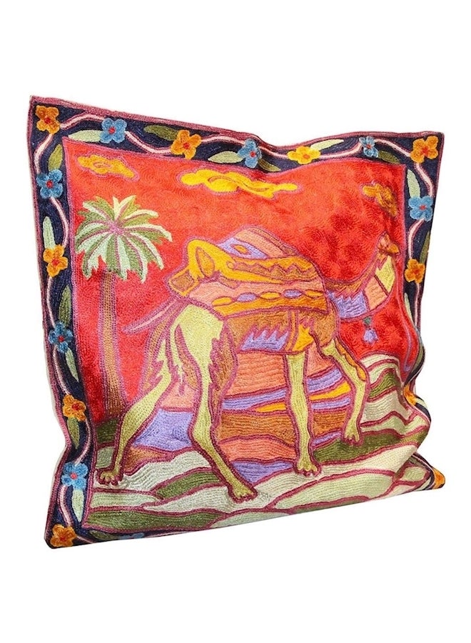 غطاء وسادة بتصميم حيوان linen برتقالي/أخضر/أزرق 45x45سم - Image 1