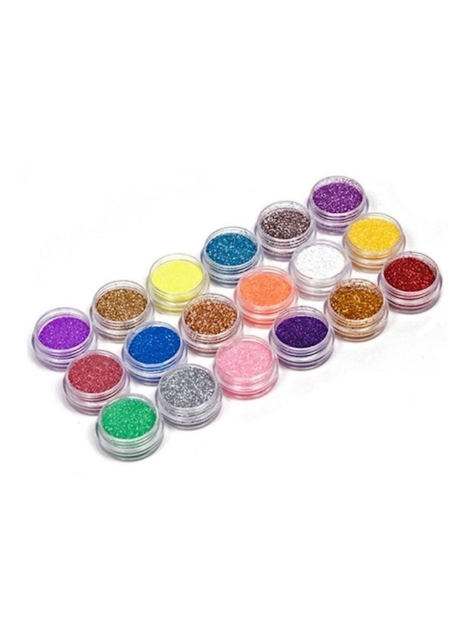 18-Piece Chunky Glitter Flakes Paillette Set Multicolour - Image 1