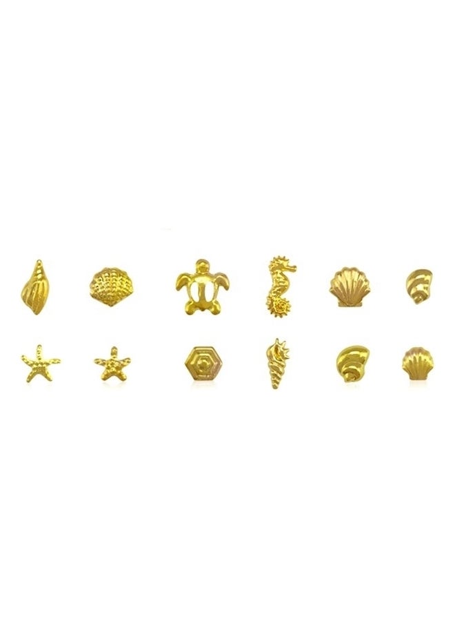 3D Metal Nail Decoration Rivet Gold