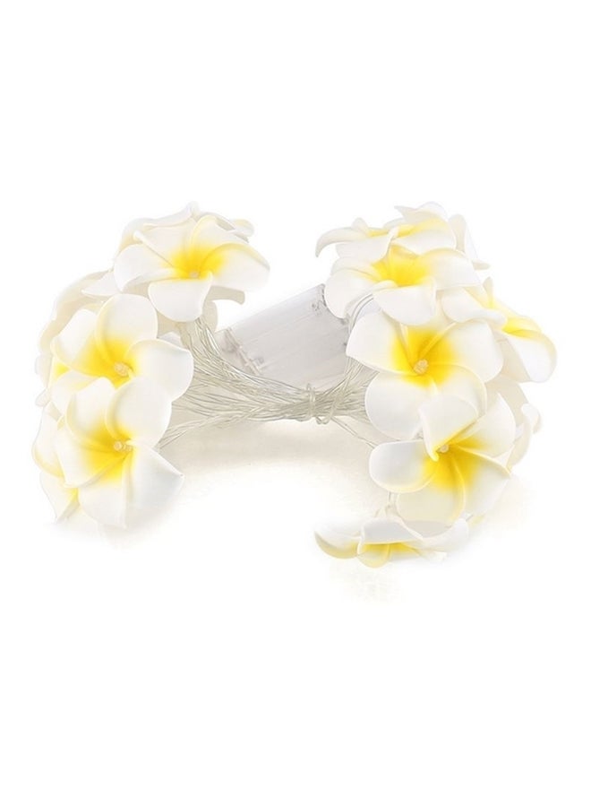 10 LED Plumeria Flower String Light White/Yellow - Image 1