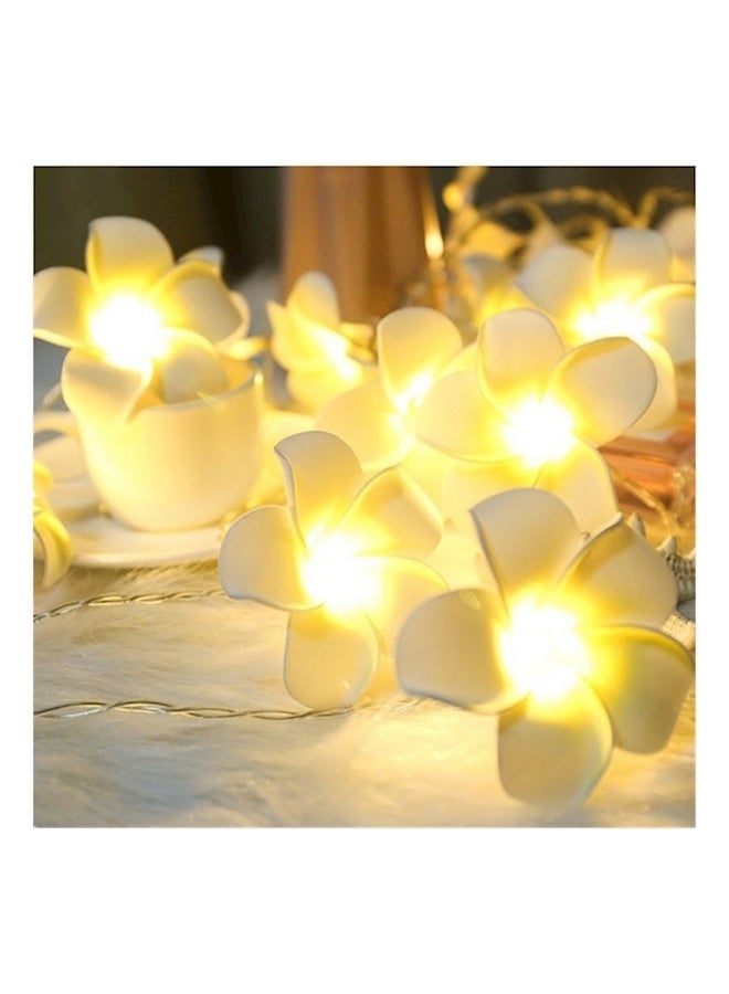 10 LED Plumeria Flower String Light White/Yellow - Image 2