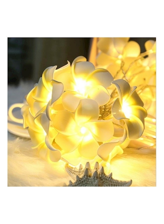 10 LED Plumeria Flower String Light White/Yellow - Image 3