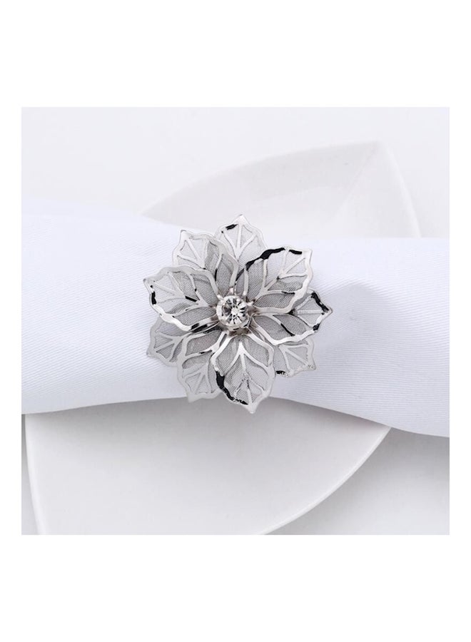 Luxurious Serviette Rings Napkin Holder Silver  - Image 1