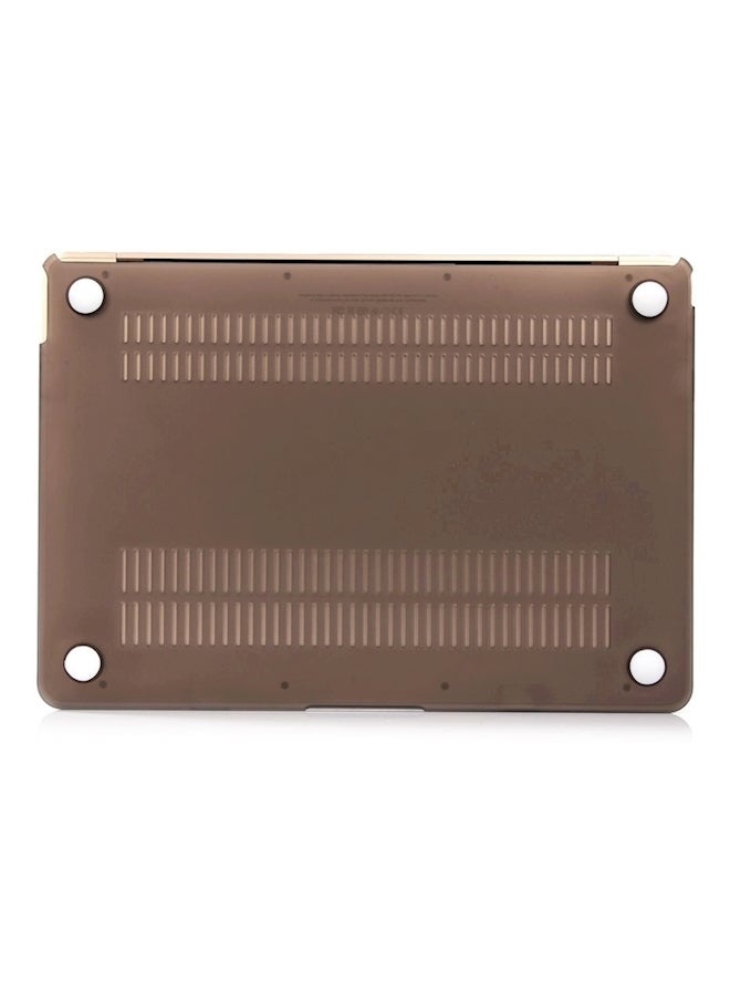 غطاء حماية واقٍ وصلب ومعالج بالمطاط لجهاز ماك بوك برو مقاس 13 بوصة بشاشة عرض ريتنيا مقاس 12 بوصة بني - Image 2