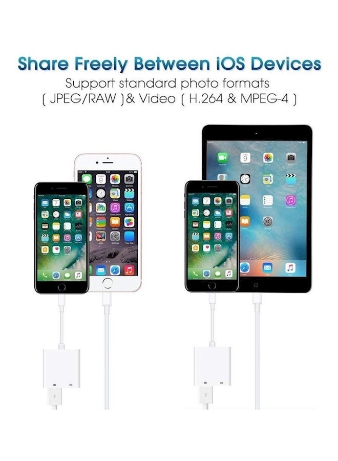 USB Otg Adapter For iPhone White - Image 1